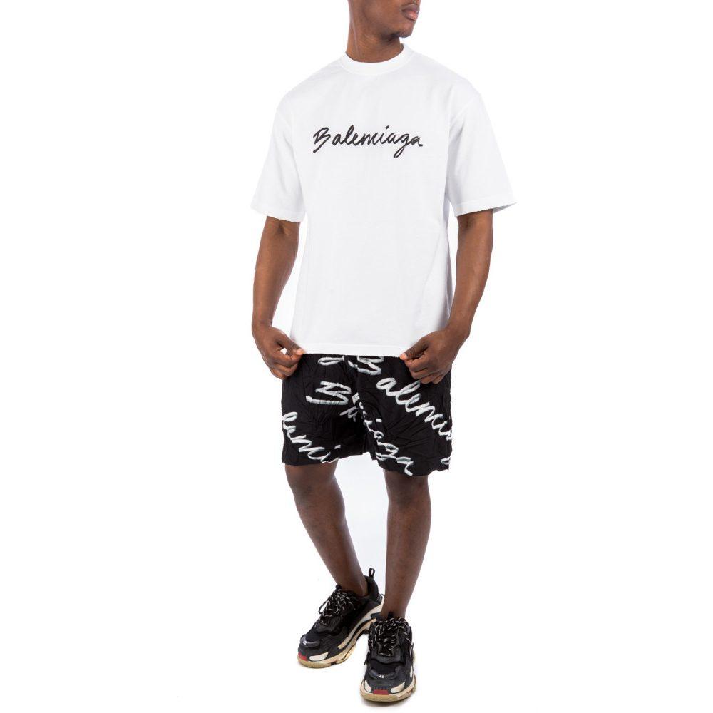Balenciaga Scribble Logo Bermuda Shorts 672410TML131070