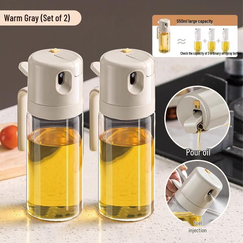 Multifunctional Glass Oil Sprayer & Pourer - Food-Grade, Leak-Proof Kitchen Bottle for Seasoning