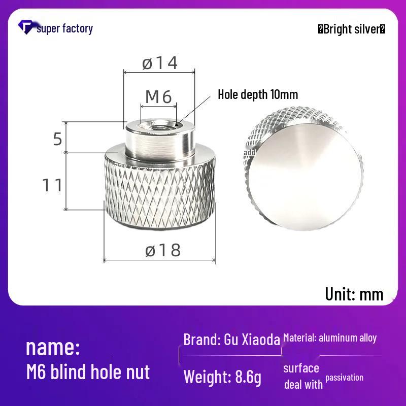 Aluminum Alloy Extended Handle Knurled Adjustment Nut Cap M4/M5