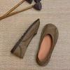Leather Retro Single Shoes Soft Leather Soft Sole One Pedal First Layer Cowhide Women's Shoes New Flat Shoes