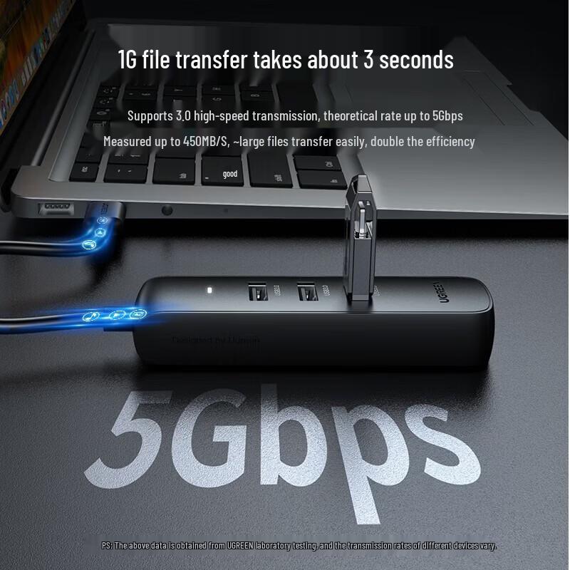 Ugreen USB 3.0 To RJ45 Fast Ethernet Adapter and USB Hub (CN Version)