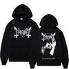 Felpa con Cappuccio Stampa Death Black Metal Mayhem Uomo Donna Vintage Casual Tuta con Cappuccio Moda Maschile Gotica Rock Oversize Streetwear