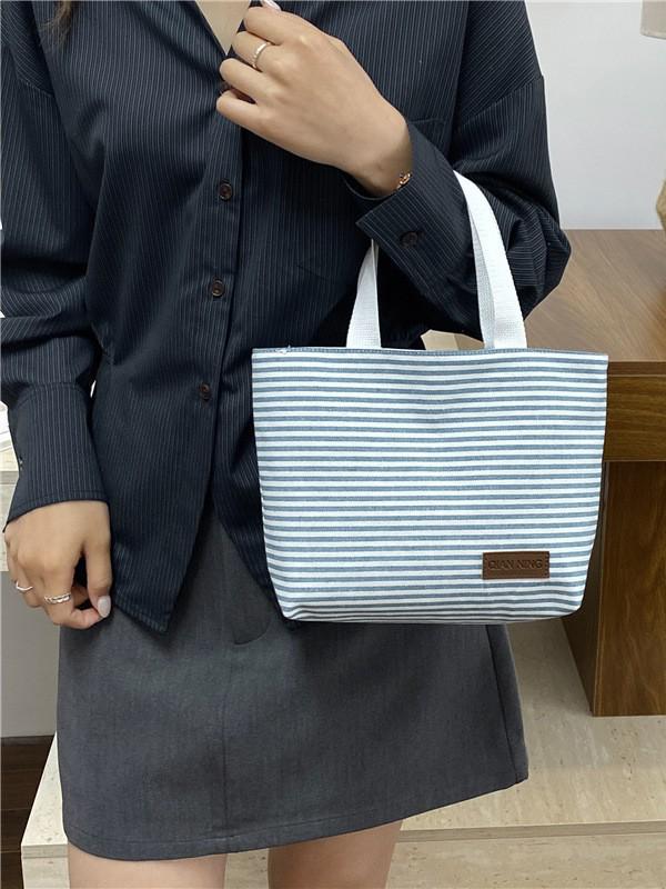 Stylish Striped Tote Bag: Lightweight, Versatile & Perfect for Back to School - Trendy Women's Phone Bag