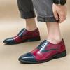 Fashion Fashionable Color Blocking Style Men's Leather Shoes Trendy and Versatile Style Walking Leather Shoes for Business Event Parties