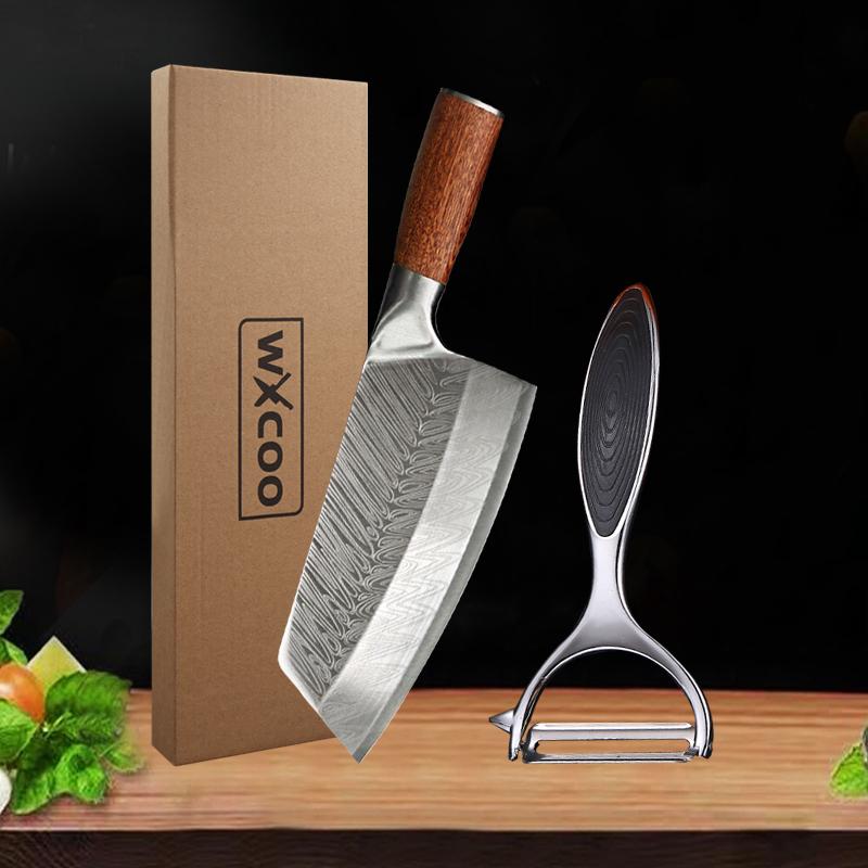 Japanese Chef Scissor Knife Set Professional Kitchen Knives Fruit Peeler and Chicken Bone Scissor Stainless Steel Butcher Knife