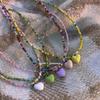 Versatile Mori Candy Color Love Beaded Necklace Cute Girl Sweet Temperament Collarbone Chain