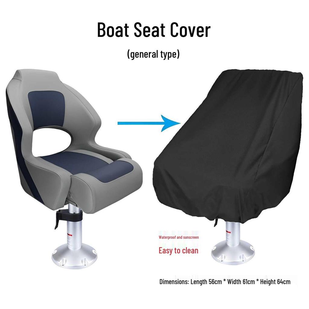 Marine Folding Chair with Sun Protection and Cushioned Seat - Sailor or Captain's Helm Seat