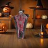 Halloween Hanging Skull Ghost Decoration Adjustable Pose with Flowing Robe for Haunted Houses Garden Party