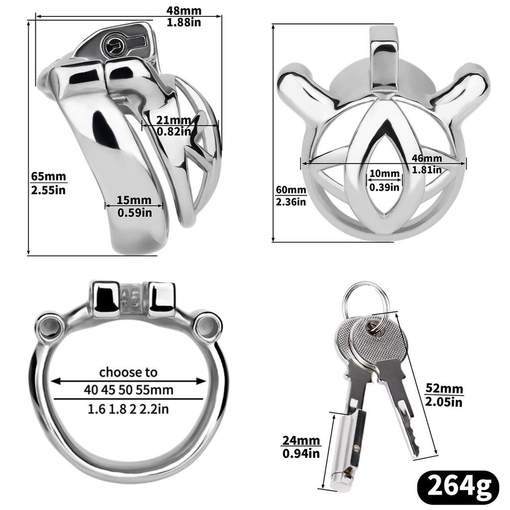 FRRK Men's Stainless Steel Cock Chastity Lock - Adult Toy