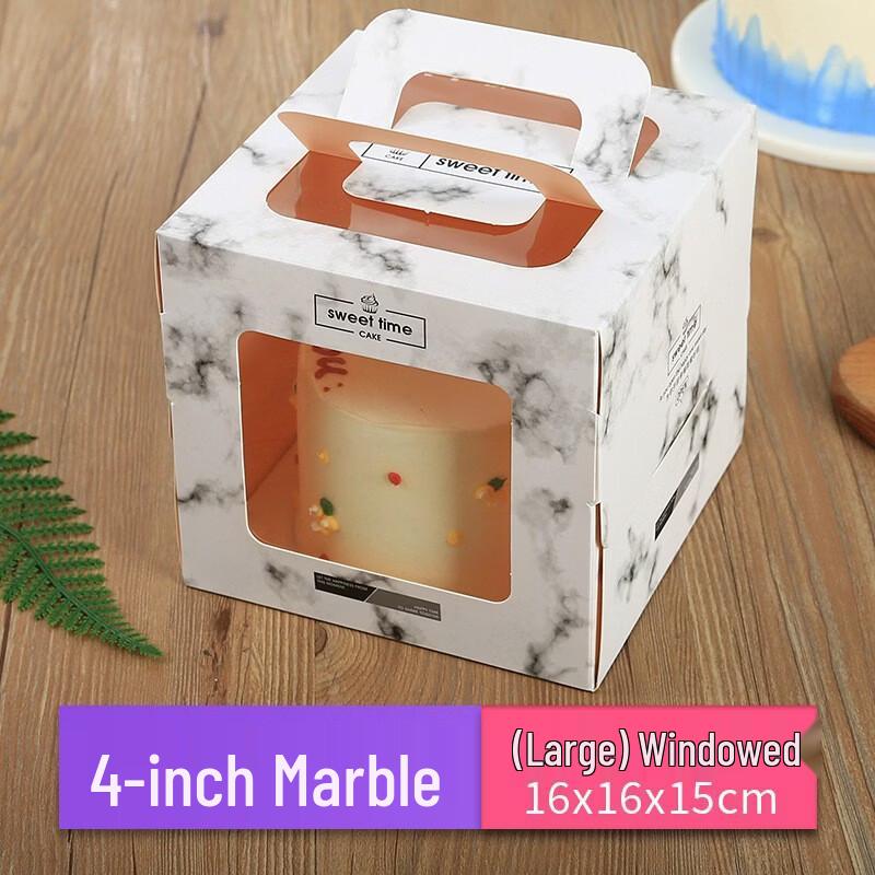 

Европейская ручка Прозрачное окно Коробка для торта 4 inch
