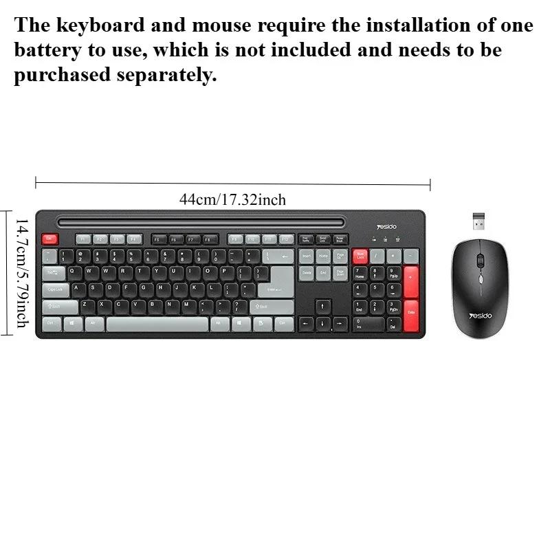 

Hot Sale Portable USB Wireless Keyboard & Mouse Set for Desktop & Laptop Silent Mouse Set Suitable for Home Game & Office Use