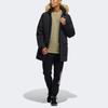 Adidas Down Parka Outdoor Solid Mid-Length Hooded Warm Down Jacket Men Outerwear Black H20761