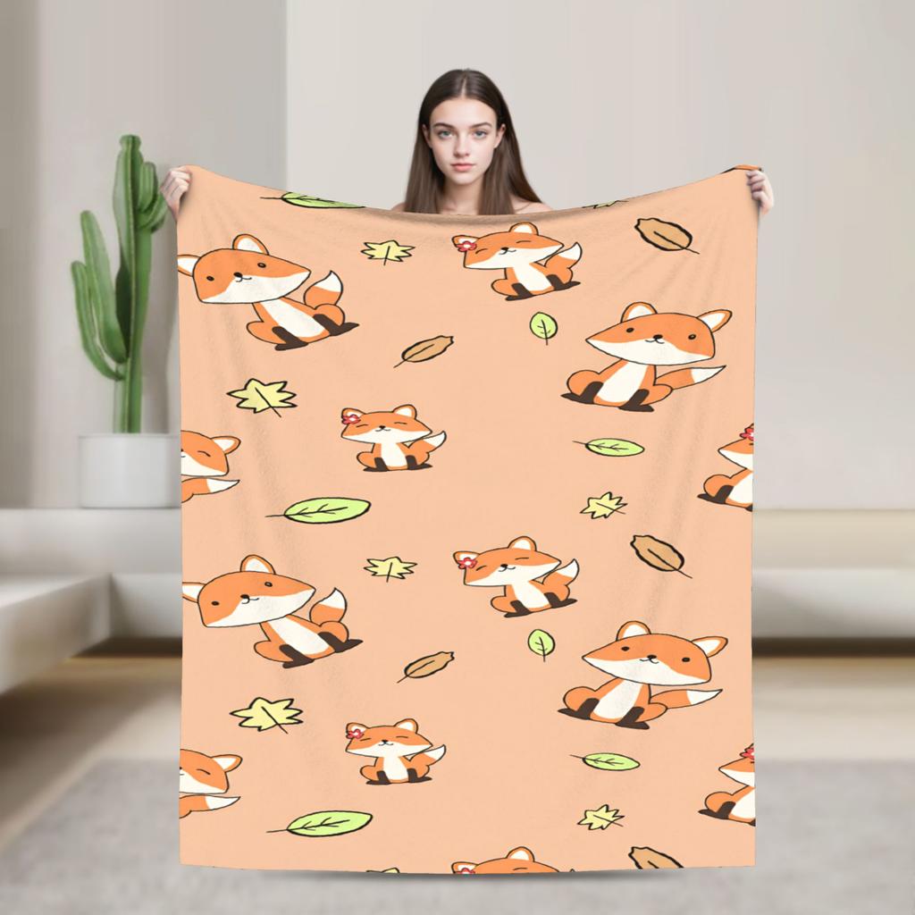 Süße Fuchs Flanelldecke Kinder Erwachsene Warm Weich Bettwäsche Decken Winter Wohnzimmer Tagesdecke Sofa Bettbezug
