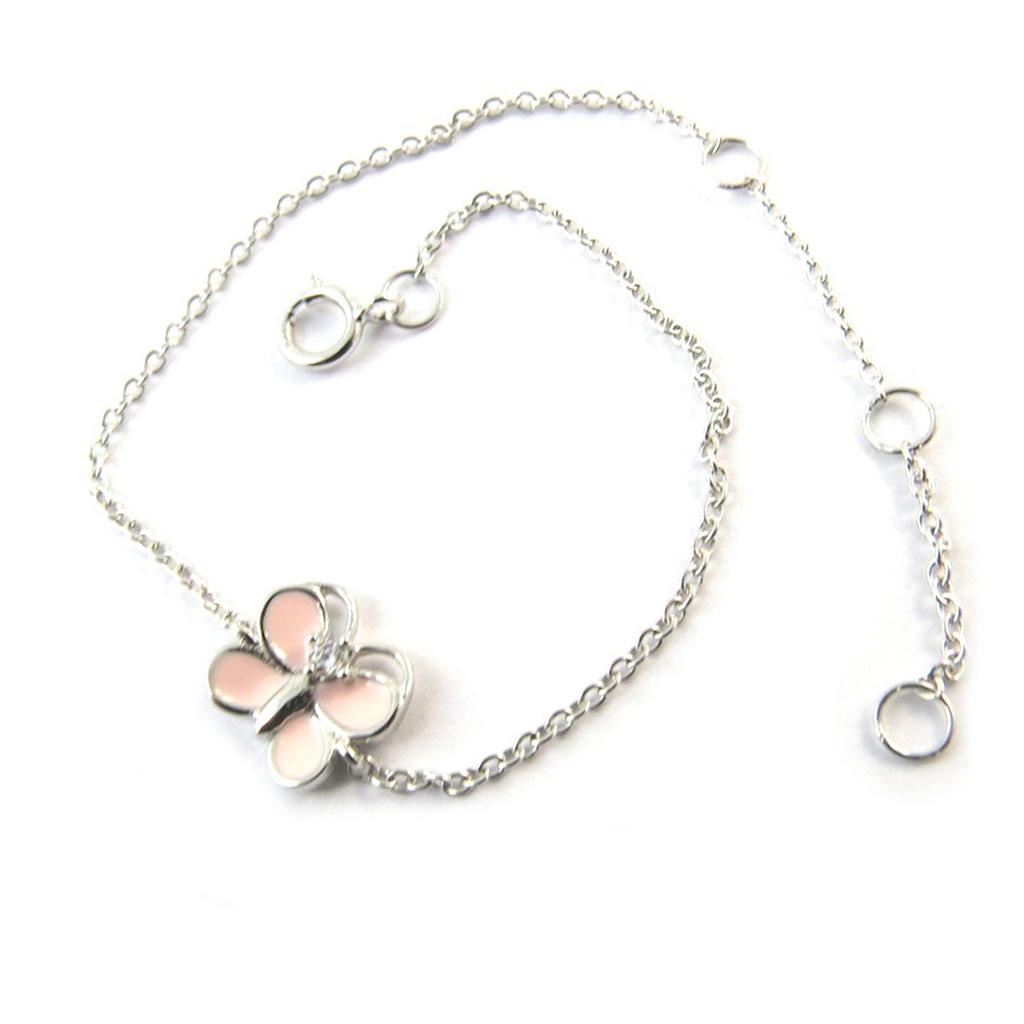 Les Trésors De Lily [N5375] - Bransoletka Srebrna 'Motyle' różowo-srebrna (rodowana)