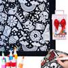 Manta para Colorear DIY con 24 Rotuladores Patrón Creativo de Personalización Manta Lavable Manta de Pintura Artística para Fiesta Navideña