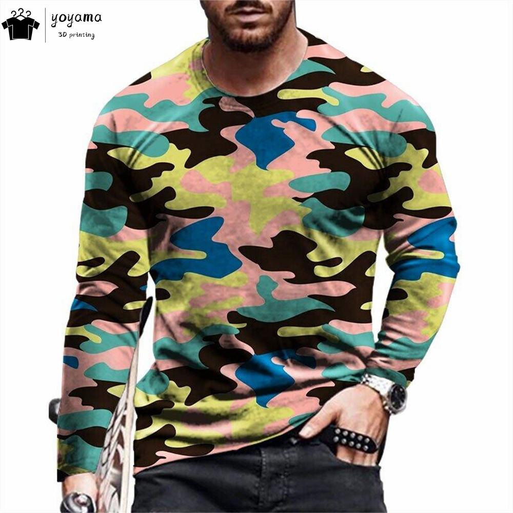 

Graffiti Pattern Print Men s Clothing Casual Loose T shirt Men Round Neck Men s Long Sleeves T-shirt Graffiti Graphic T shirts 6XL