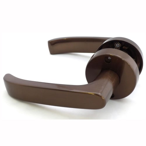 

Kawaguchi Giken J-Lever Handle with Round Base, 50mm Backset, Brown, for Residential Use, JL-24-1M-Br