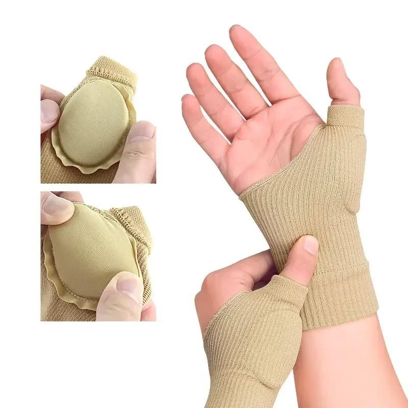 1Pair Breathable Wrist Thumb Compression Arthritis Gloves Wrist Support Brace with Gel Thumb Injury Pads for Pain Relief