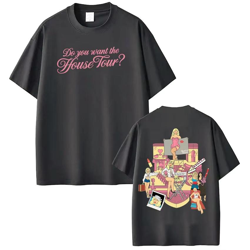 Sabrina Carpenter Hausbesichtigung 2026 Grafik-T-Shirt Unisex Damen Harajuku Fashion T-Shirts Kurzarm Casual reine Baumwolle