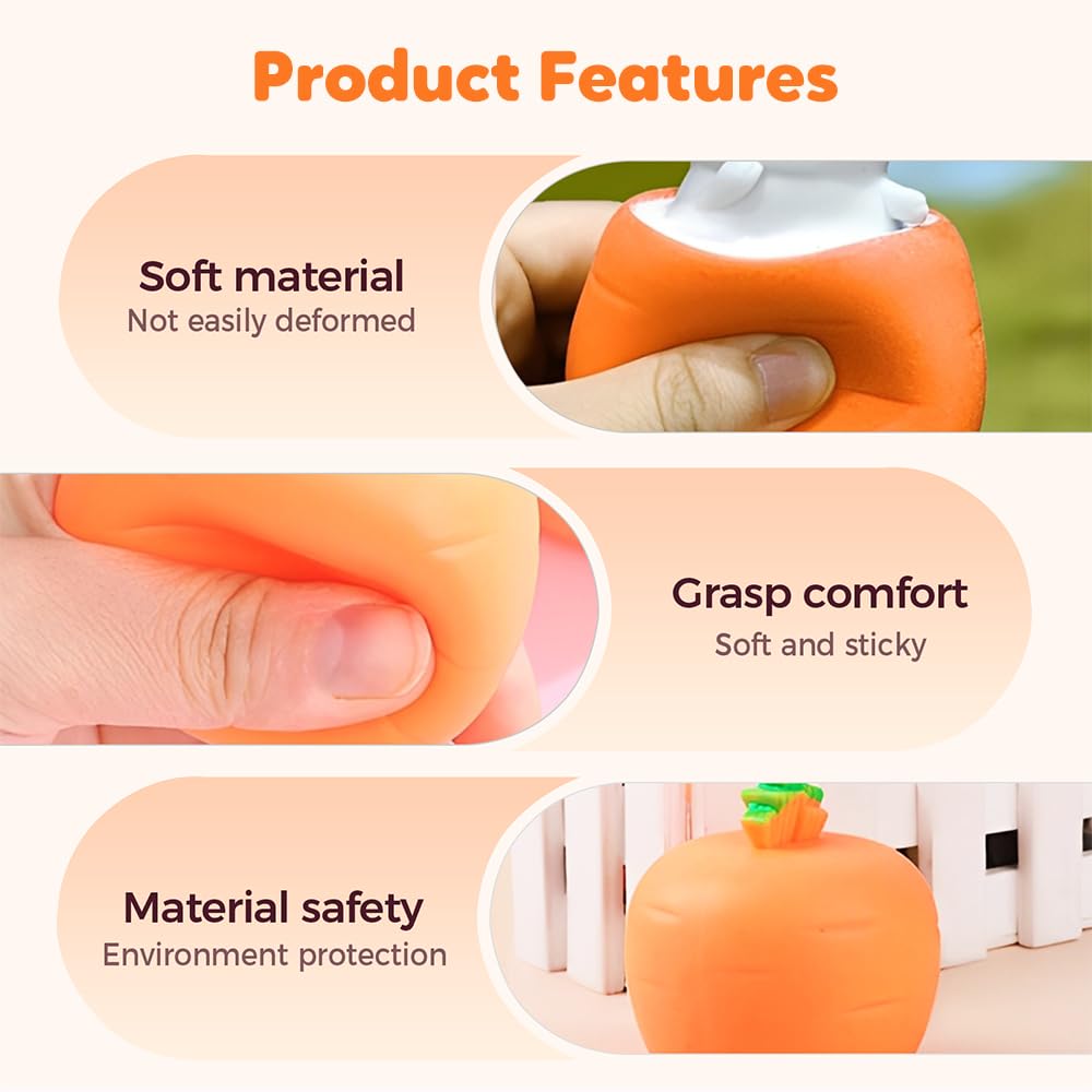 Carrot Rabbit Squeeze Toys Basket Stuffers Fidget Decompression Sensory Toy  Gift