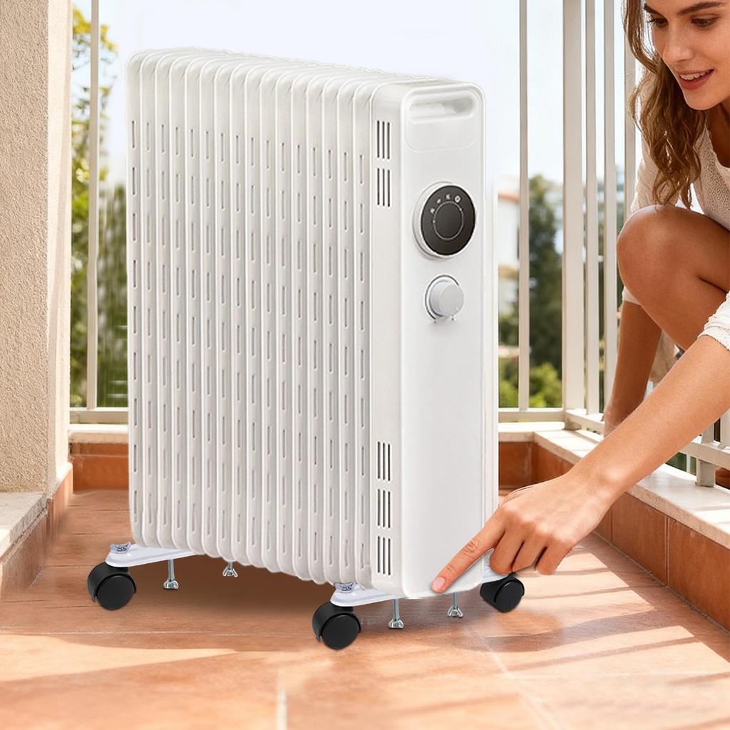2pcs Electric Oil Heater Bracket Electric Heater Pulley 360 Degree Rotating Oil Heater Frame Caster Accessories for Home