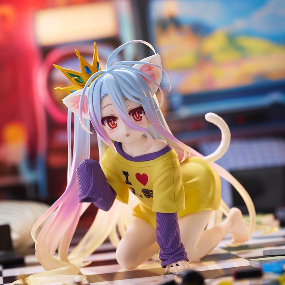 10CM Anime NO GAME NO LIFE Action Figure Cute Shiro Figurine Doll PVC Decor Model Statue Ornaments Collection Models Toys Gifts