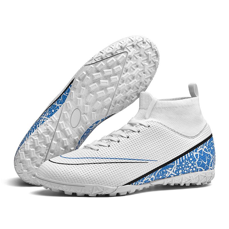 

Футбольные бутсы, мужские длинные шипы, носки, высокие бутсы с шипами, нескользящие тренировочные кроссовки для соревнований, спортивные футбольные бутсы 47