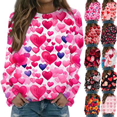 Women's Fashion Casual Long Sleeve  Printed Neck Sweatshirt Top