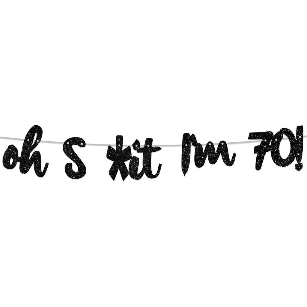 Oh I’m 30! Banner Backdrop Glitter Black Hallo Thirty Cheers to 30 Years Old Theme Decor for Man Woman Happy 30th Birthday Party Photo Studio Prop