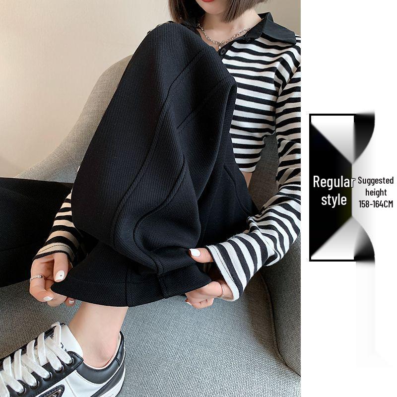 

Women s High Waist Gray Sweatpants - Spring/Autumn 2026, Straight Loose Fit, Casual Wide Leg Pants for Winter. S 80-95 lbs