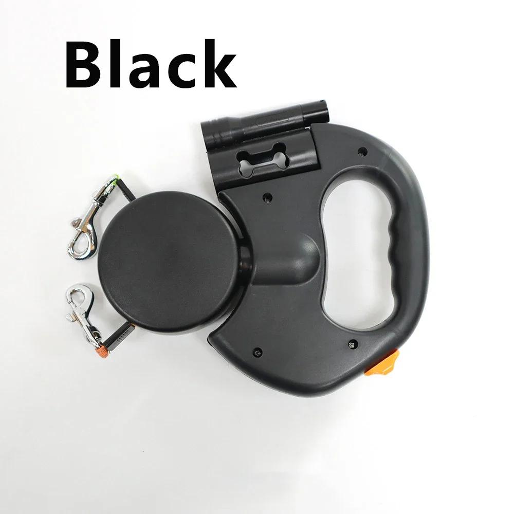 Retractable Dual Doggie Leash with LED Light, 360 Swivel No Tangle for Each Dog Independent Braking with 3M Reflective Leads