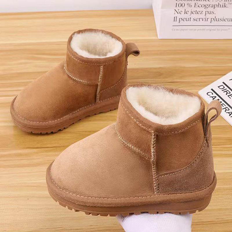 Children's Shearling Winter Boots: Thick Velvet-Lined Snow Boots for Boys & Girls