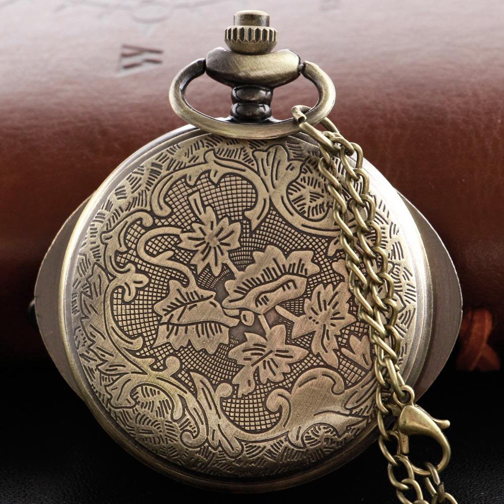 Bronze Strange Eyes Gemstone Pendant for Men and Women Quartz Pocket Watch Retro Fashion Necklace Accessories Best Student Gift