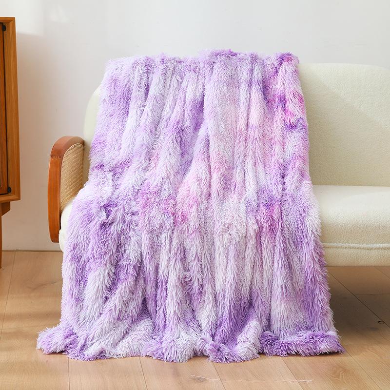 All-season Dormitory Small Blanket Nordic Style Polyester Crystal Velvet Sofa Blanket Simplicity Household Tie-dyed Nap Blanket