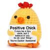 Cute Positive Energy Duck Positive Knitted Doll Crochet Emotional Support Duck Bookshelf Office Decor Gift