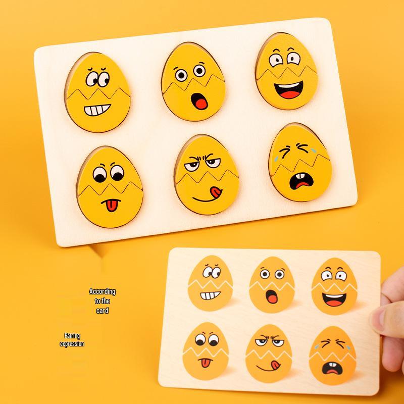 Montessori Emotion Matching Puzzle: Joy, Anger, Sadness & Happiness for Children's Educational Play