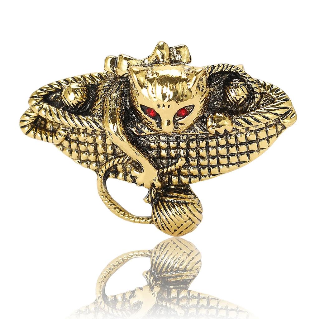 Fashion Retro Hydrangea Cat Brooch Exquisite Versatile Men'S And Women'S Coats Suit Corsage Accessories Animal Pins