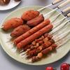 Barbecue Skewers Stainless Steel Barbecue Meat Skewers Iron Skewers Wooden Handles Barbecue Tools