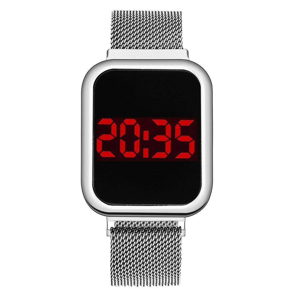 Ladies Square Head Multi-function Electronic Watch Quartz Watch Student Outdoor Sports Touch Screen Red Light Electronic Watch