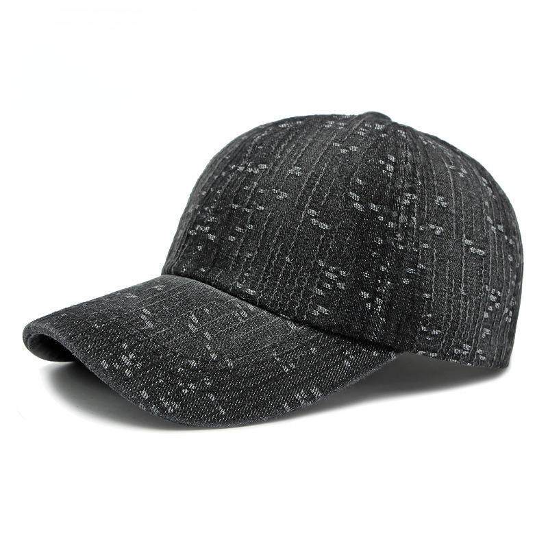 Korean Style Washed Denim Baseball Cap Women s Autumn Winter Textured Jacquard Peaked Hat Outdoor Casual Sun Cap adjustable 55-60cm