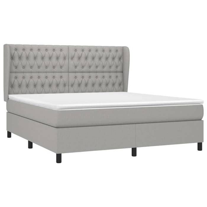 Maison Exclusive - Sommier à lattes de lit avec matelas Gris clair 180x200cm Tissu