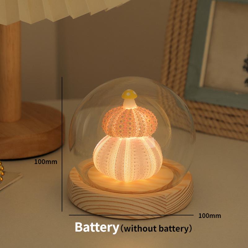 Creative LED Shell Mushroom Night Light Bedroom Bedside Decoration Table Lamp Birthday Gift Luminous Small Gift Ornament