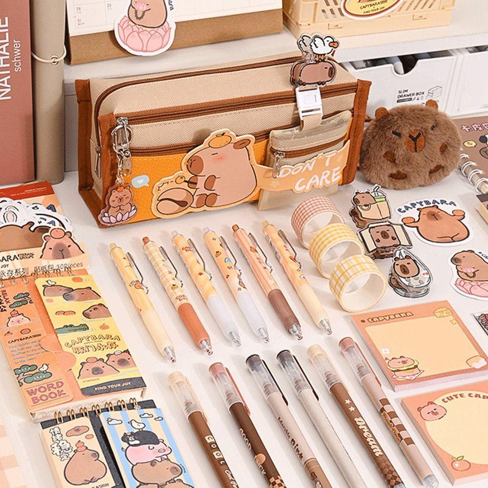 Canvas Capybara Pencil Bag Cute Storage Pouch Storage Bag Stationery Bag  Gift