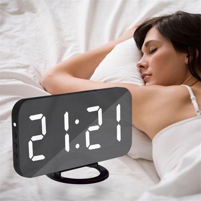 Noua oglindă creativă de încărcare a telefonului mobil, ceas cu alarmă cu amânare electronică, afișaj LED