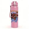 1PC Red dragon fantasy creature band print 750ml colorful plastic sports water bottle leakproof pop up lid with straw for outdoor work home use