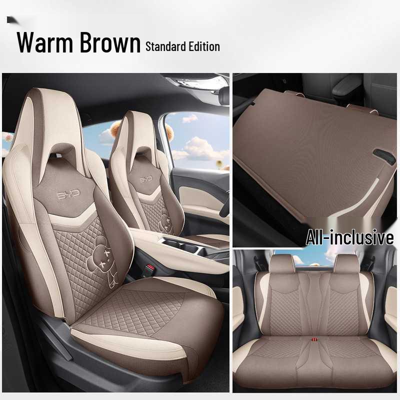 Breathable Fabric Linen Car Seat Covers for BYD Seagull (Five-Seater, Universal Fit)