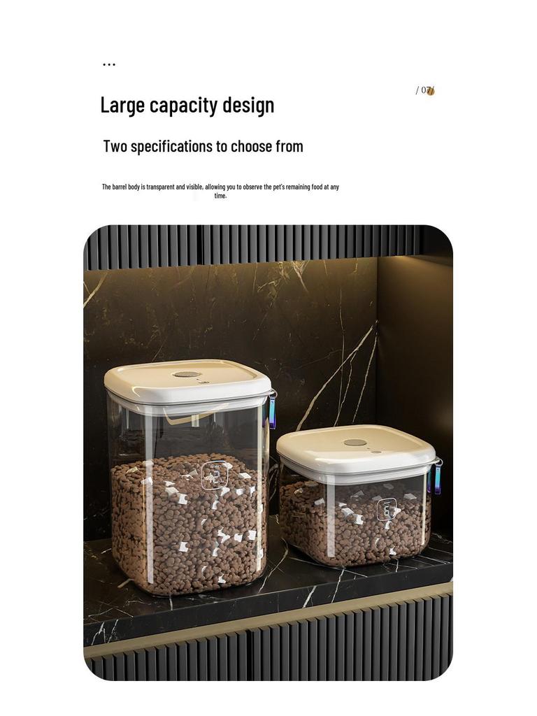 Pet Food Storage Container: Moisture-Proof, Sealed Cat/Dog Food Bucket and Grain Storage Box