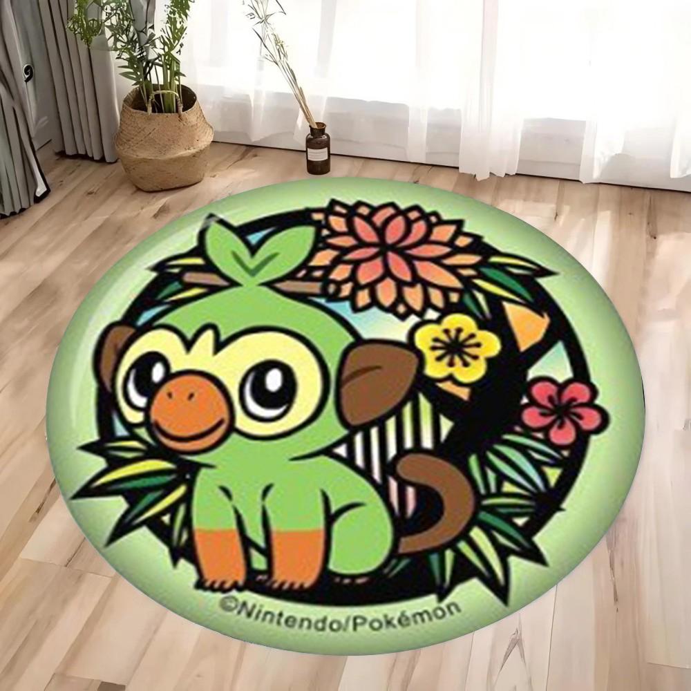 Pokemon Elves Round Rug for Living Room Sofa Decor Bedside Soft Rug Hanging Basket Nonsilp Mat Game Room Chair Floor Mat