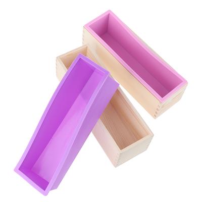1200Ml Rectangle Silicone Soap Making Mold Wooden Box Handmade Craft Cake Loaf