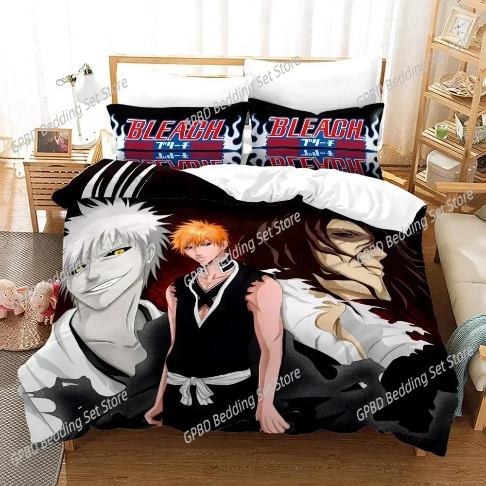 Anime Bleach Kurosaki Ichigo 3D NIEUWE Dekbedovertrek Kussensloop Beddengoed Set Volwassen Jongen Slaapkamer Decoratie Kinderen Enkel Dubbel Groot
